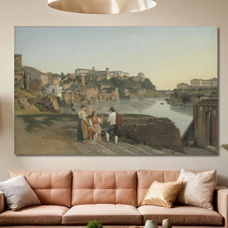 View Of The Tiber Towards The Aventine Hill In Rome Christoffer Wilhelm Eckersberg