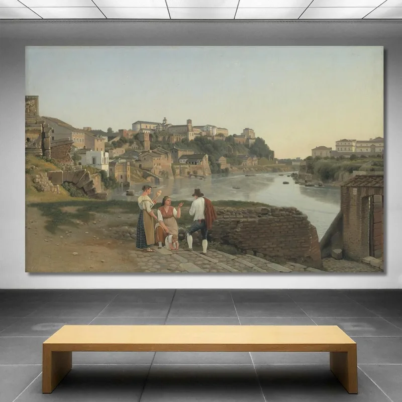 View Of The Tiber Towards The Aventine Hill In Rome Christoffer Wilhelm Eckersberg