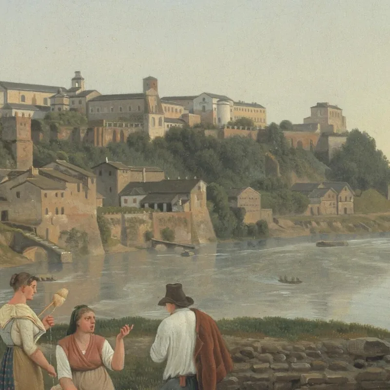 View Of The Tiber Towards The Aventine Hill In Rome Christoffer Wilhelm Eckersberg