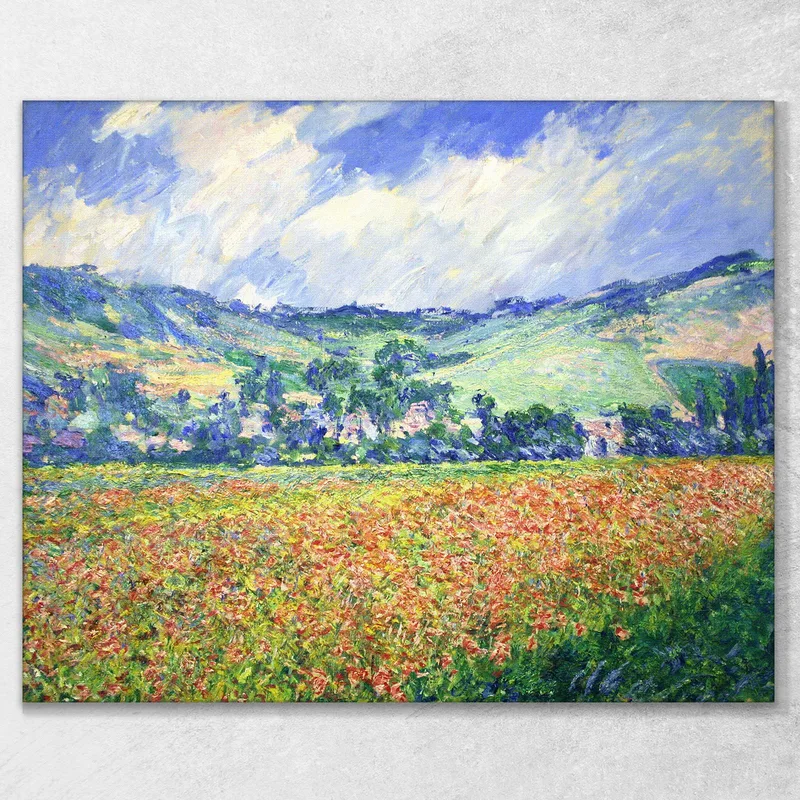 Poppy Field On The Outskirts Of Giverny 1885 Claude Monet