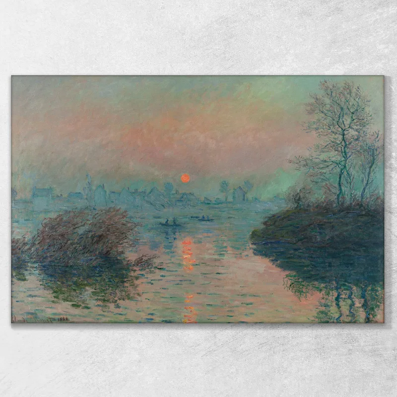 Sunset On The Seine At Lavacourt Winter Effect Claude Monet