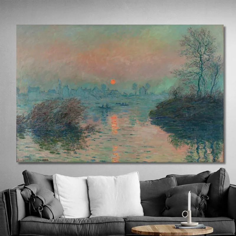 Sunset On The Seine At Lavacourt Winter Effect Claude Monet