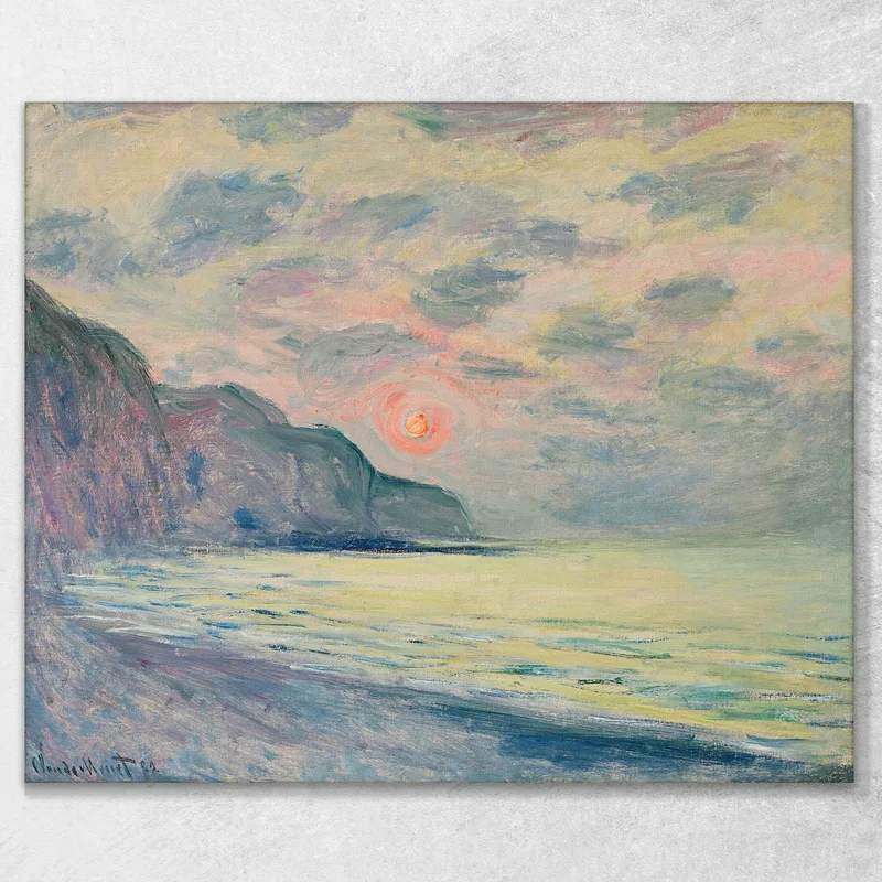 Puesta De Sol Tiempo Nebuloso En Pourville Claude Monet