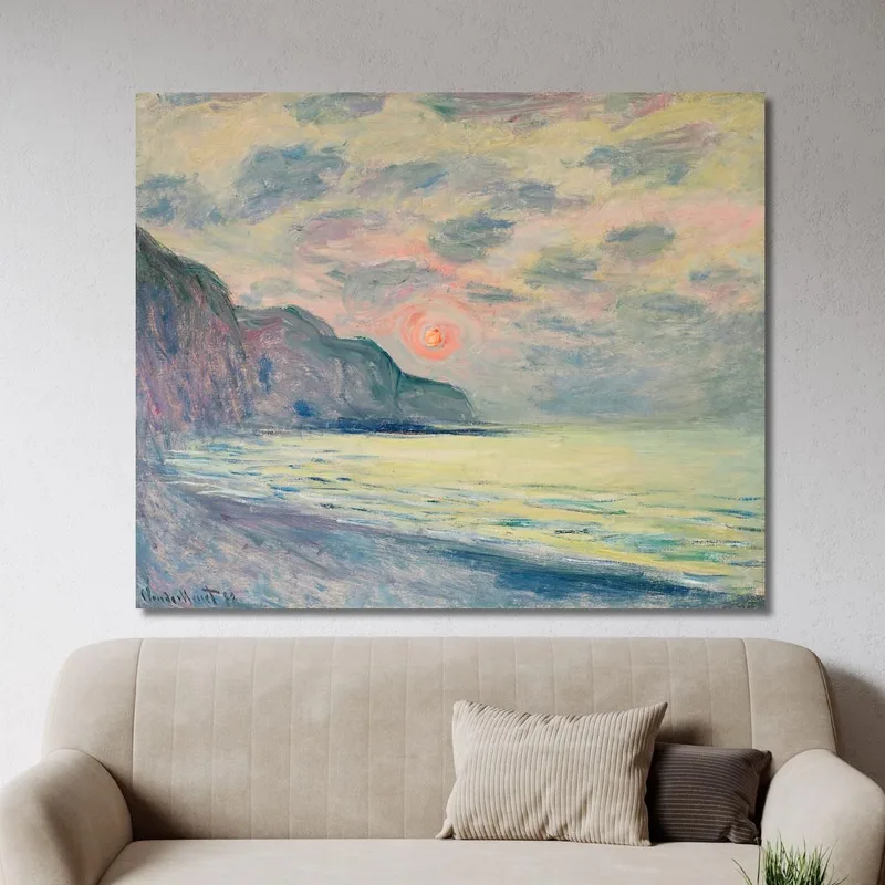 Puesta De Sol Tiempo Nebuloso En Pourville Claude Monet