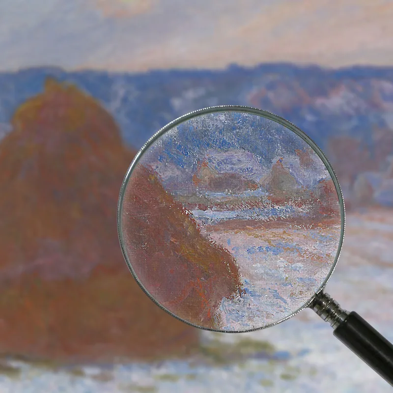 Stapel Von Weizen Schnee-Effekt Bewölkten Tag Claude Monet