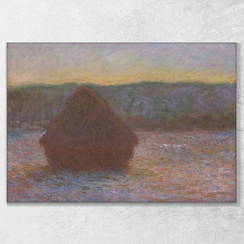 Stack Of Wheat Thaw Sunset Claude Monet