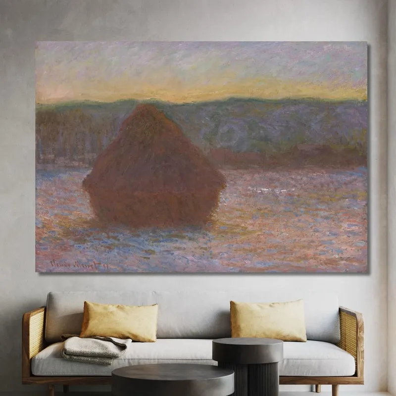 Stack Of Wheat Thaw Sunset Claude Monet