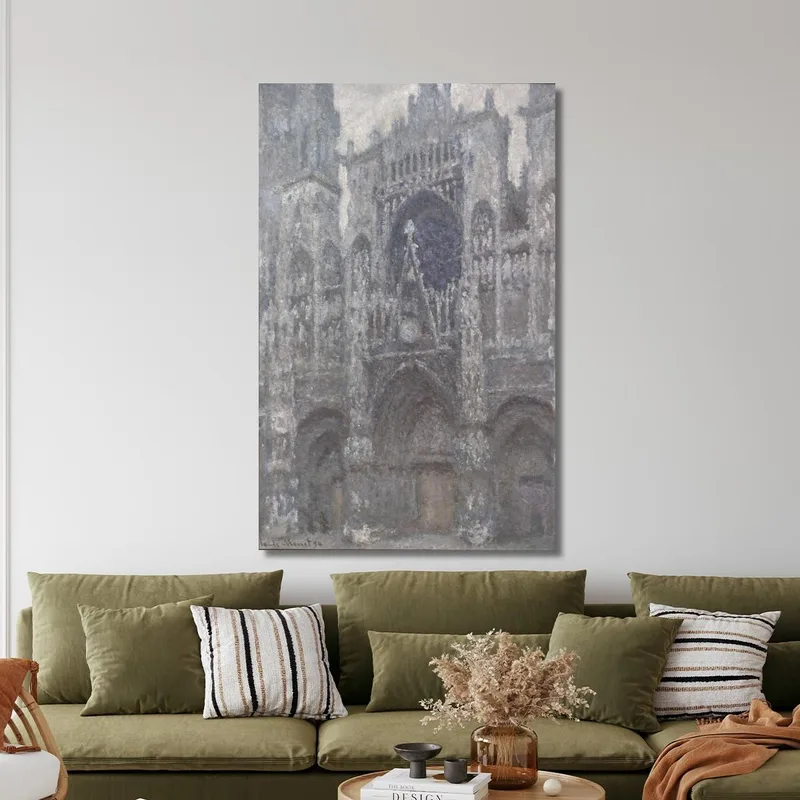 The Cathedral In Rouen The Portal Grey Weather Claude Monet