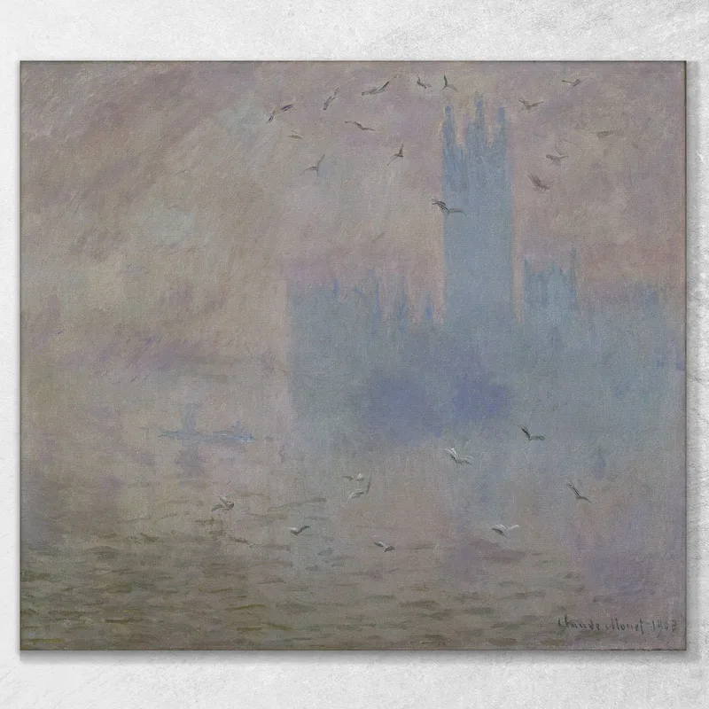 The Houses Of Parliament Seagulls Claude Monet