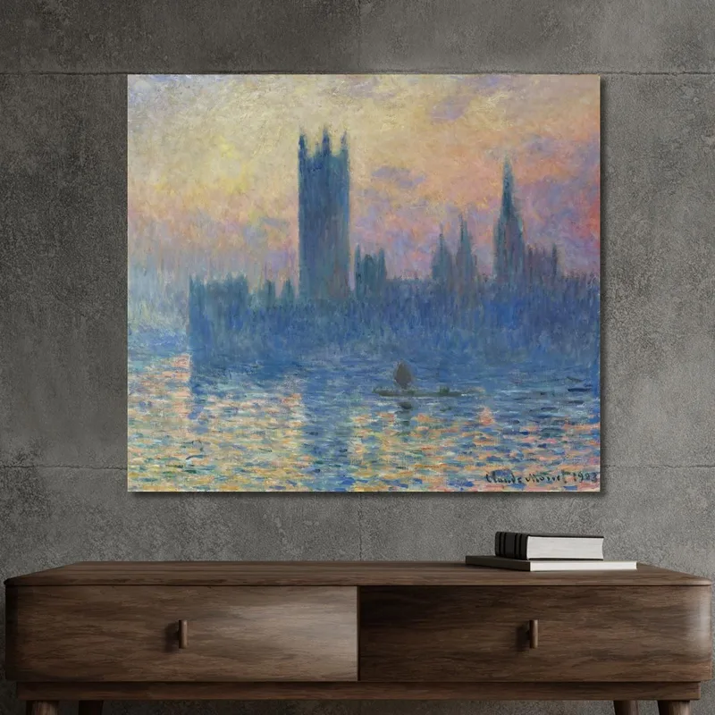 The Houses Of Parliament Sunset Claude Monet