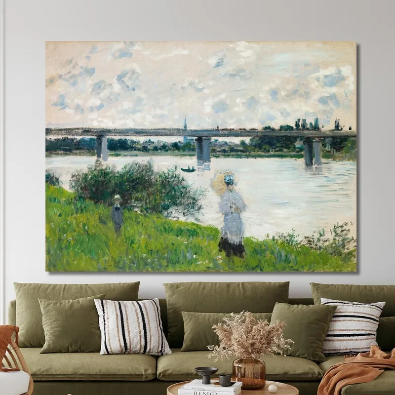 The Promenade With The Railroad Bridge Argenteuil Claude Monet