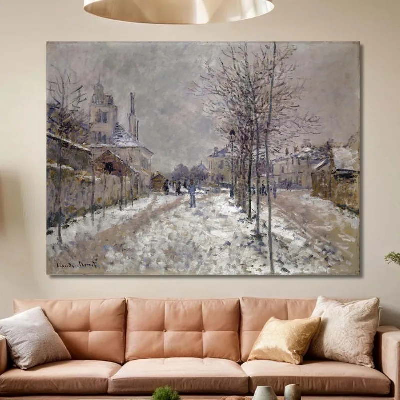 Der Schneebedeckte Boulevard De Pontoise In Argenteuil Claude Monet