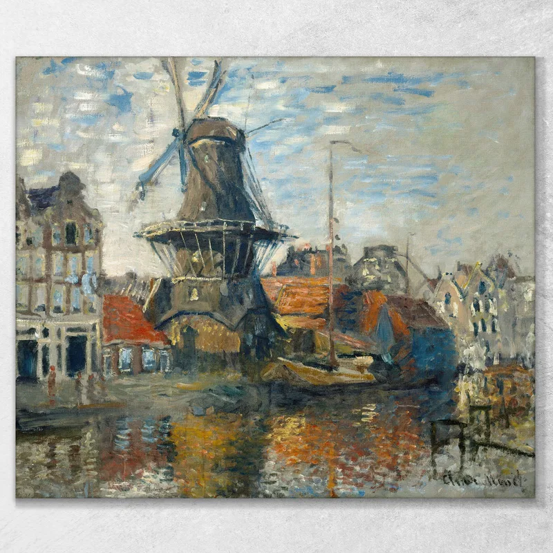 The Windmill On The Onbekende Gracht Amsterdam Claude Monet