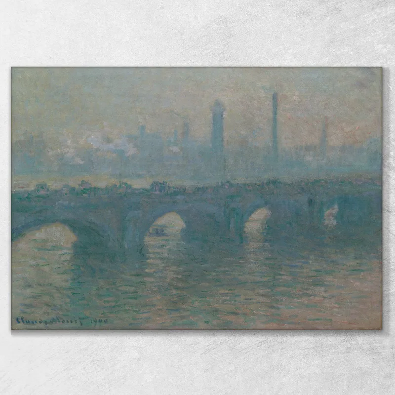 Waterloo Bridge Grey Weather Claude Monet