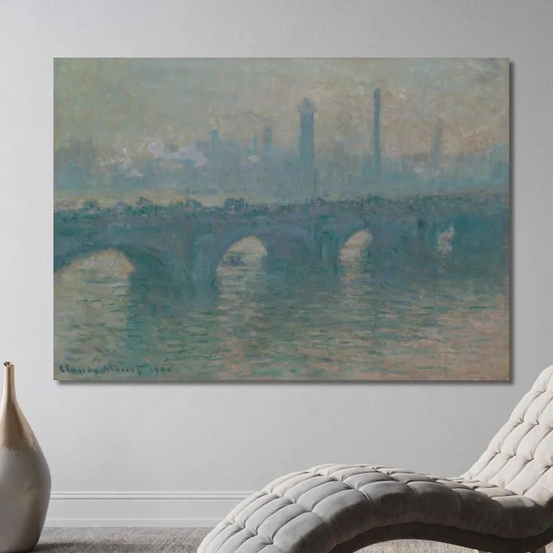 Waterloo Bridge Grey Weather Claude Monet