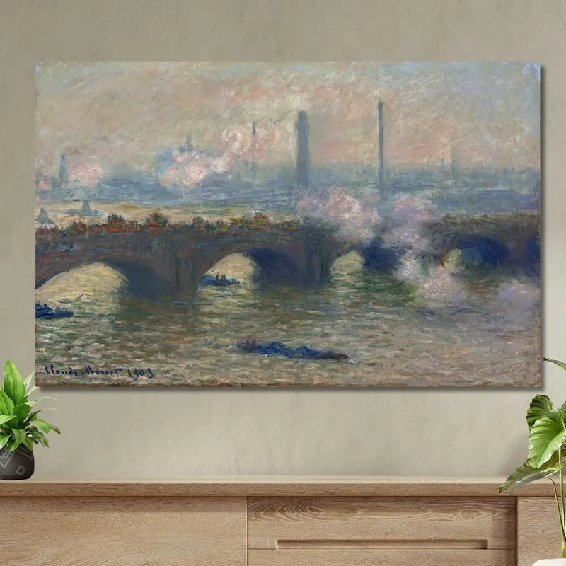 Waterloo Bridge Grey Day Claude Monet