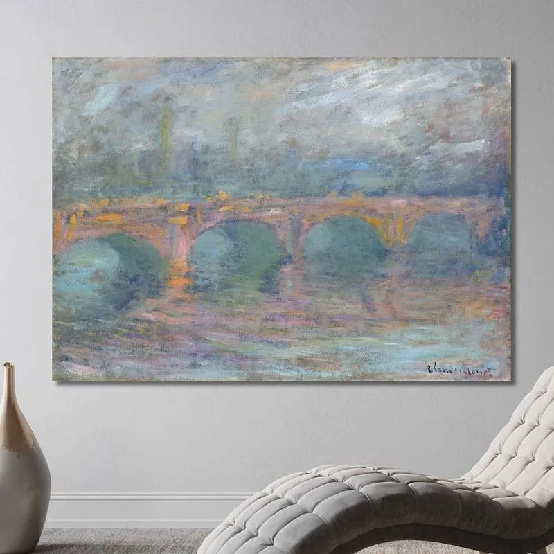 Puente De Waterloo Londres Al Atardecer Claude Monet