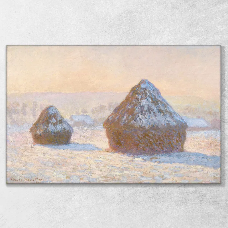 Wheatstacks Schneeeffekt Morgen Claude Monet
