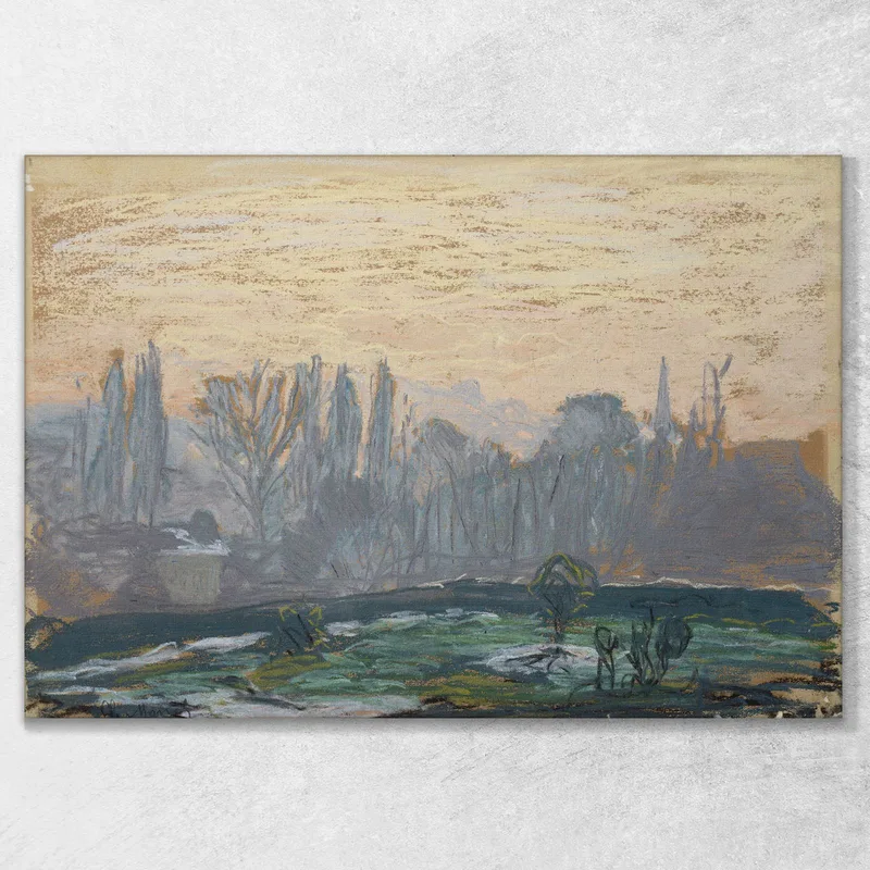 Winter Landscape With Evening Sky Claude Monet