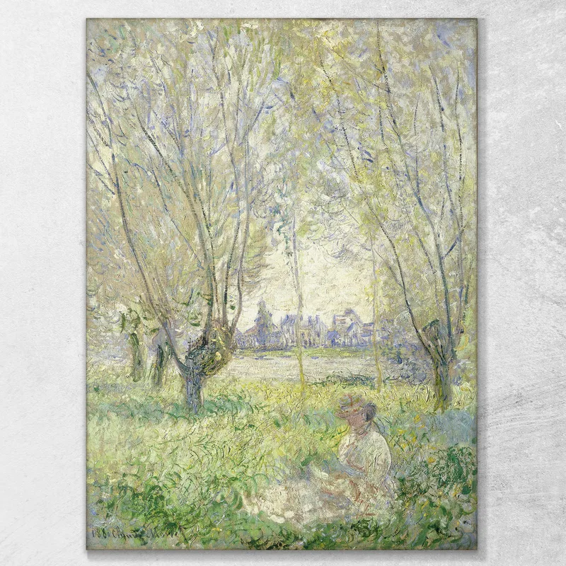 Woman Seated Under The Willows Claude Monet