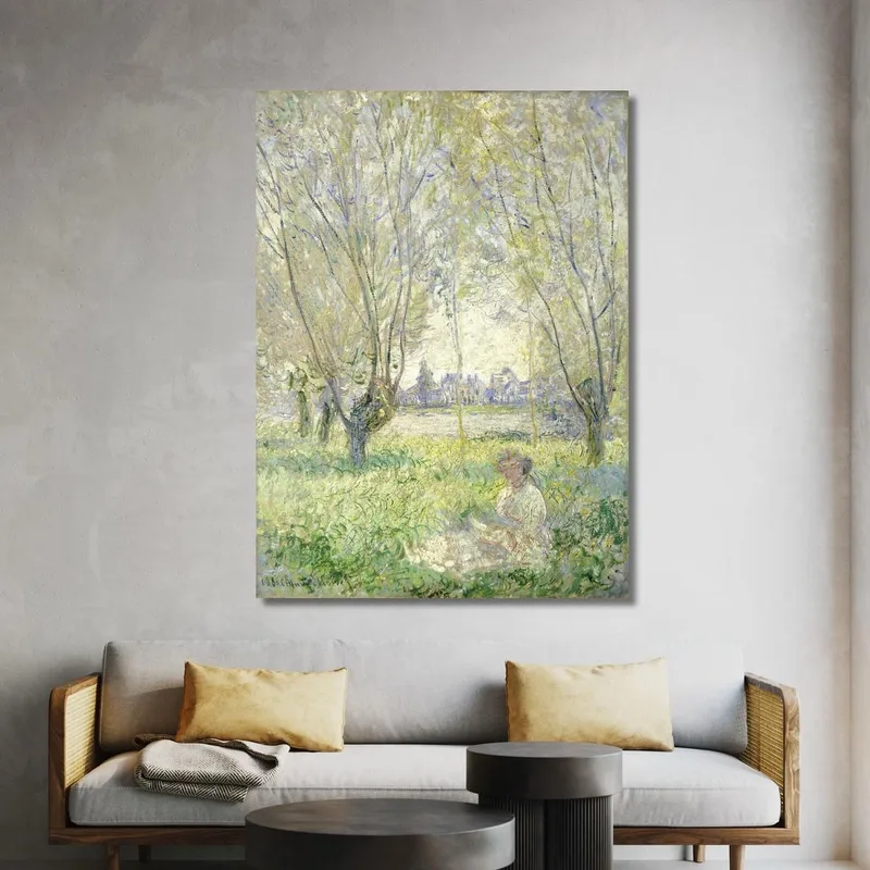 Woman Seated Under The Willows Claude Monet