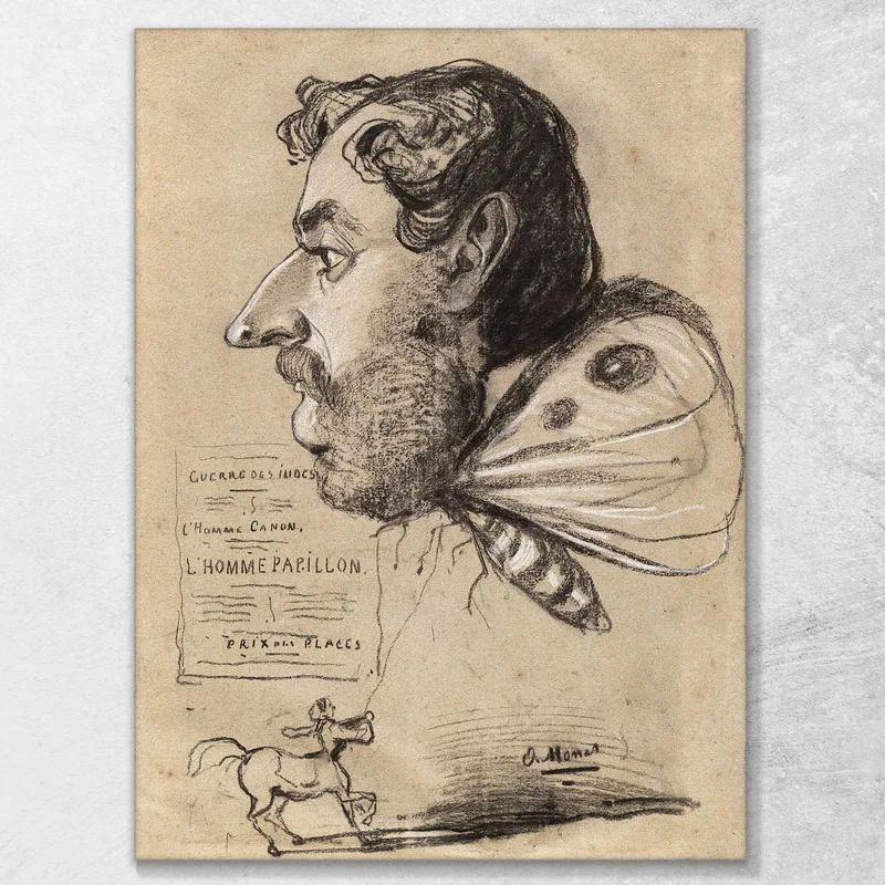 Karikatur Von Jules Didier Schmetterlingsmann Claude Monet