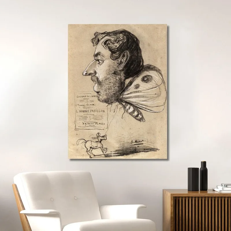 Karikatur Von Jules Didier Schmetterlingsmann Claude Monet