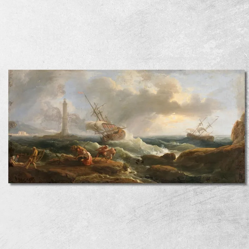 Una Escena Costera Claude-Joseph Vernet cuadro en lienzo