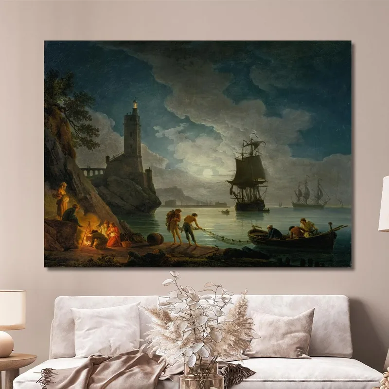 Un Puerto A La Luz De La Luna Claude-Joseph Vernet