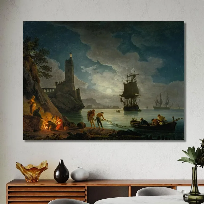 Un Puerto A La Luz De La Luna Claude-Joseph Vernet