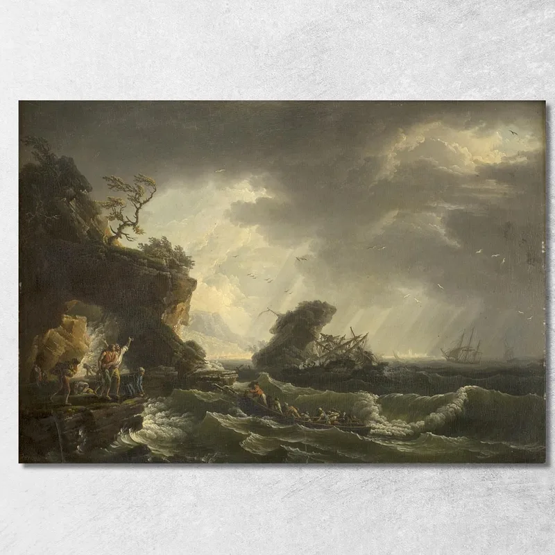 Un Naufragio 2 Claude-Joseph Vernet cuadro en lienzo