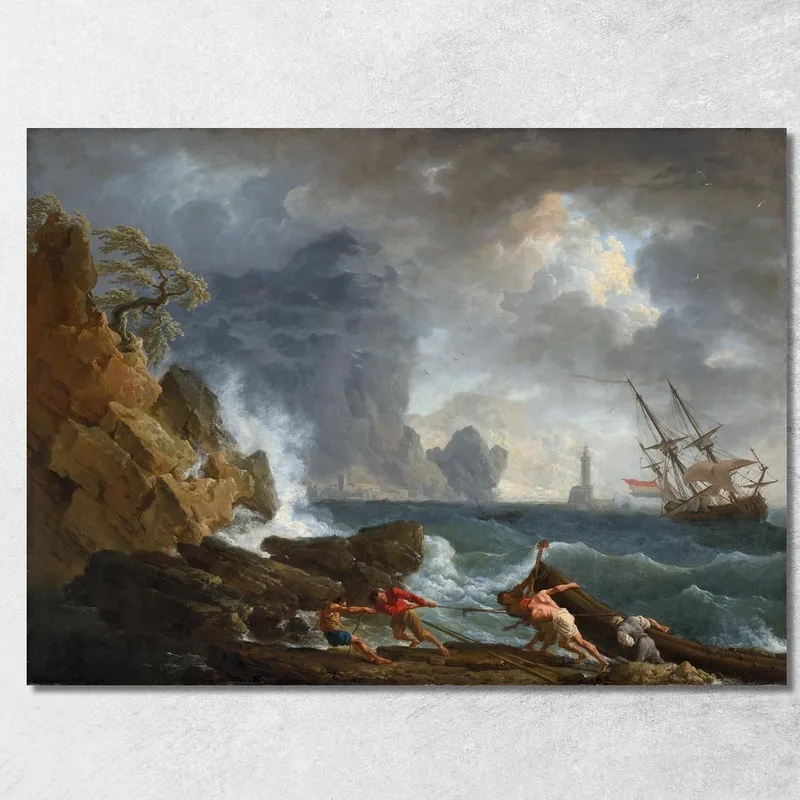 Un Puerto Italiano En Clima Tormentoso Claude-Joseph Vernet cuadro en lienzo