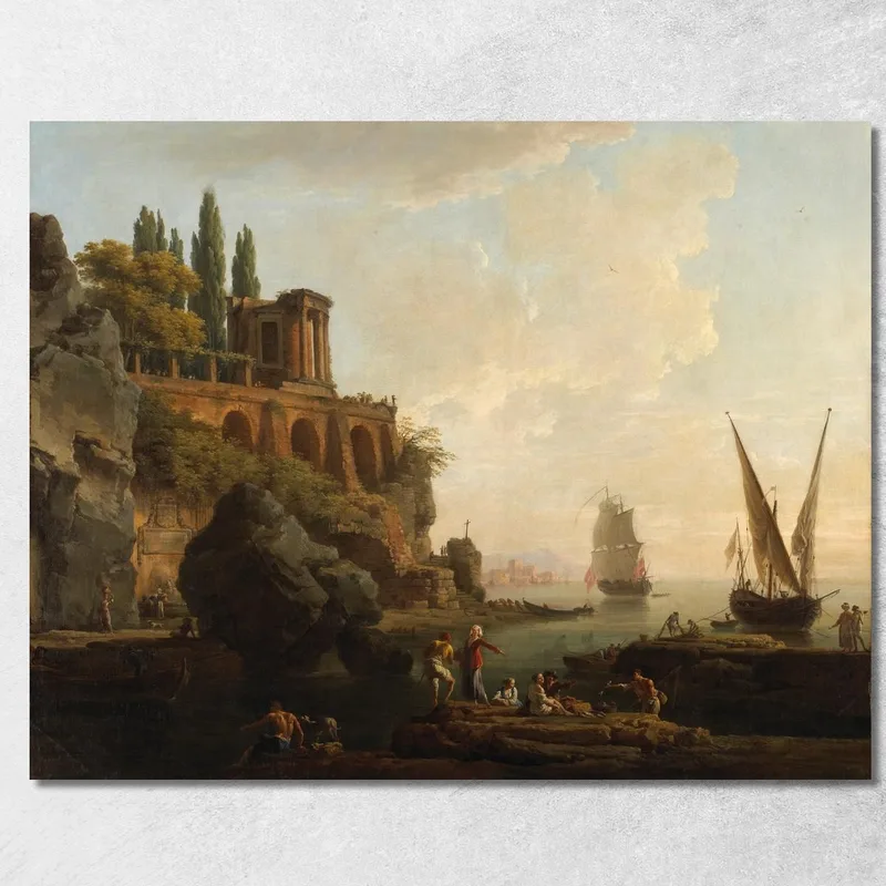 Paisaje Imaginario Claude-Joseph Vernet cuadro en lienzo