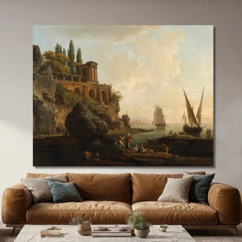 Paesaggio Immaginario - Scena Di Un Porto Italiano Claude-Joseph Vernet