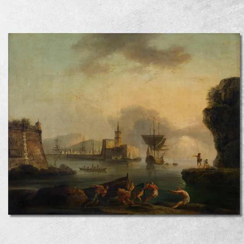 Nápoles Claude-Joseph Vernet cuadro en lienzo