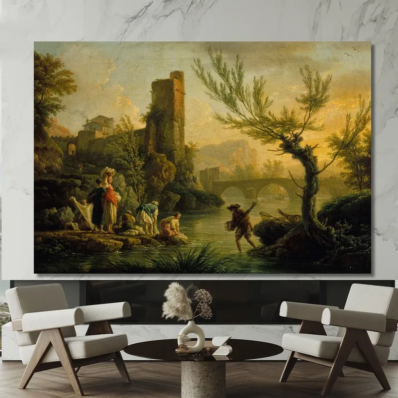 Paesaggio Con Lavandaie Claude-Joseph Vernet