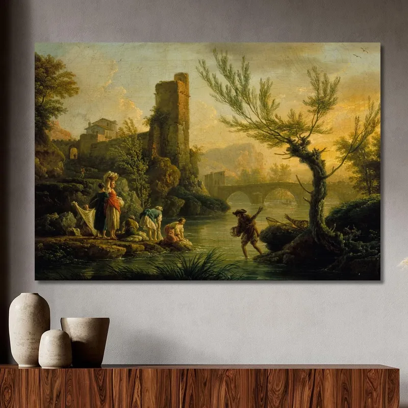 Paesaggio Con Lavandaie Claude-Joseph Vernet