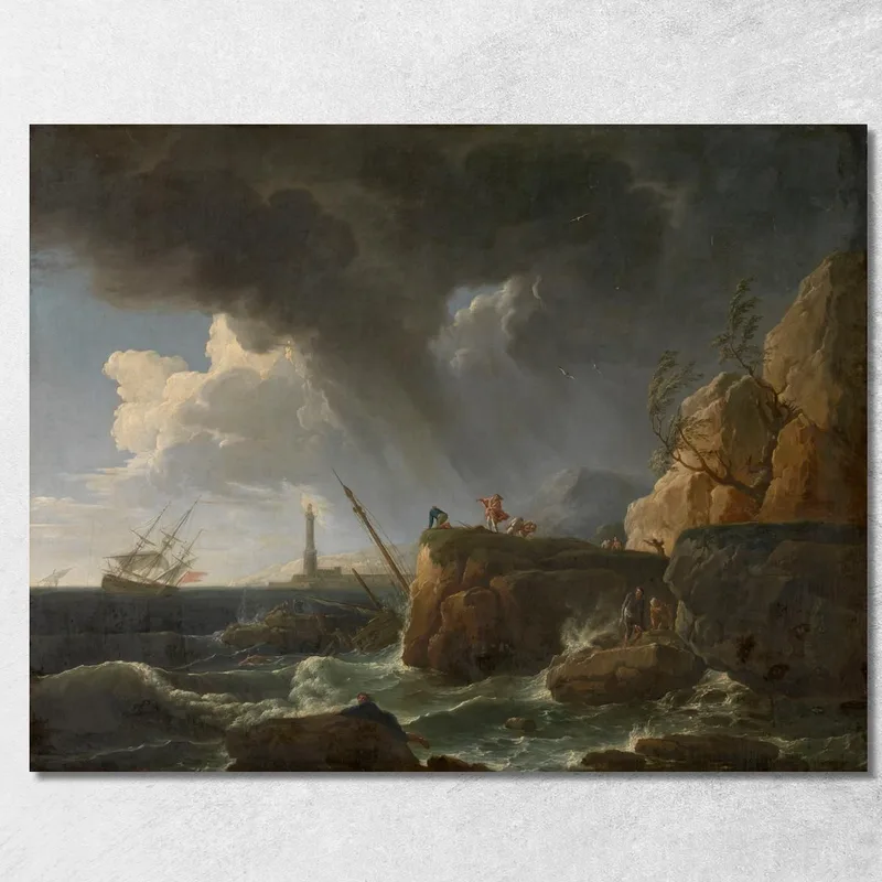 Marina Claude-Joseph Vernet cuadro en lienzo