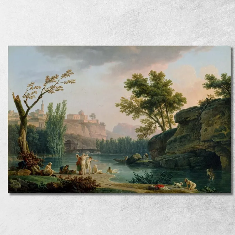 Summer Evening Landscape In Italy Claude-Joseph Vernet canvas print