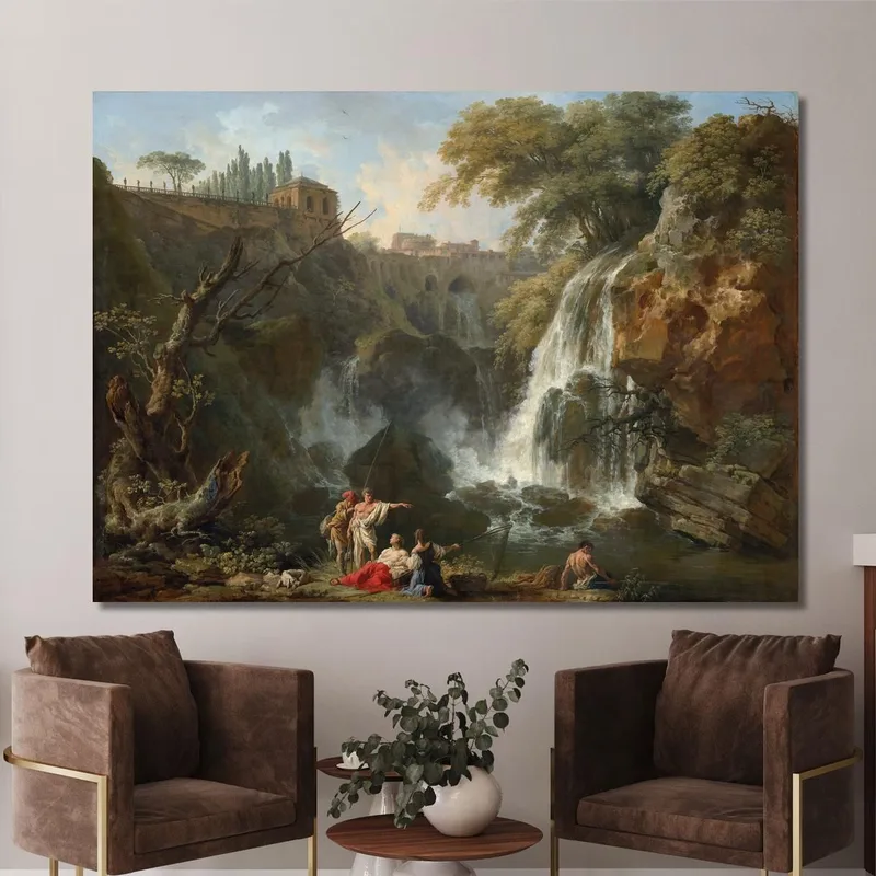 Las Cascadas En Tívoli Con La Villa De Mecenas Claude-Joseph Vernet