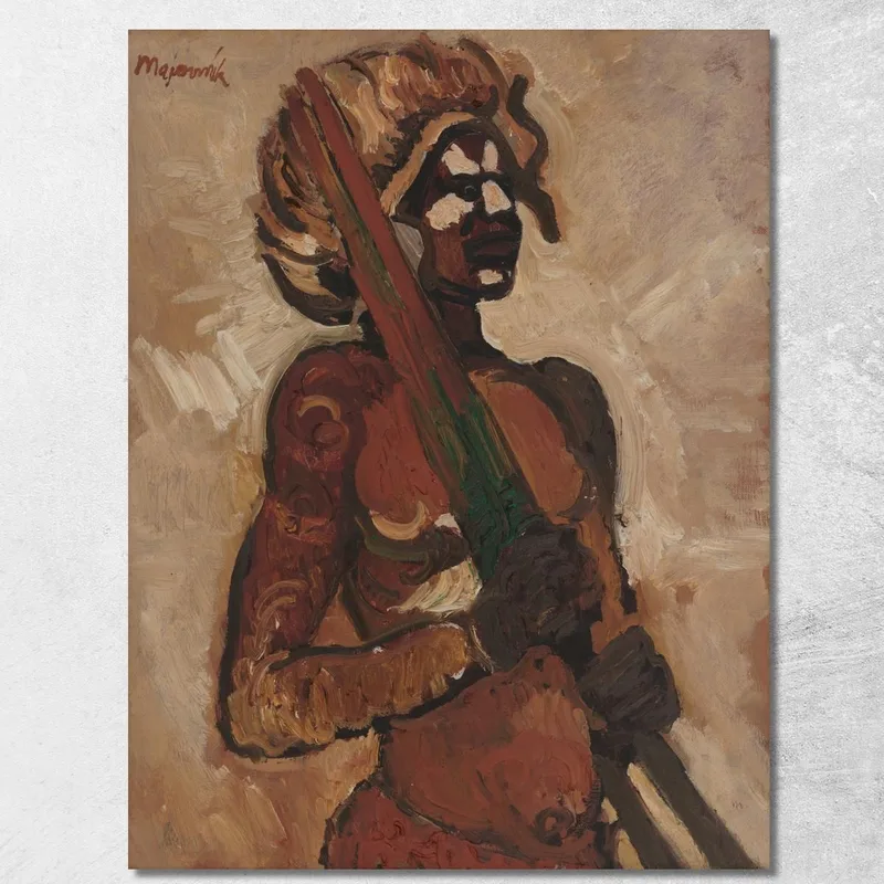 Guerriero Nero Cyprián Majerník quadro stampa su tela