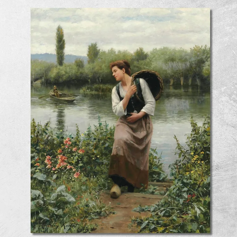 Una Mujer Con Una Cesta Daniel Ridgway Knight cuadro en lienzo
