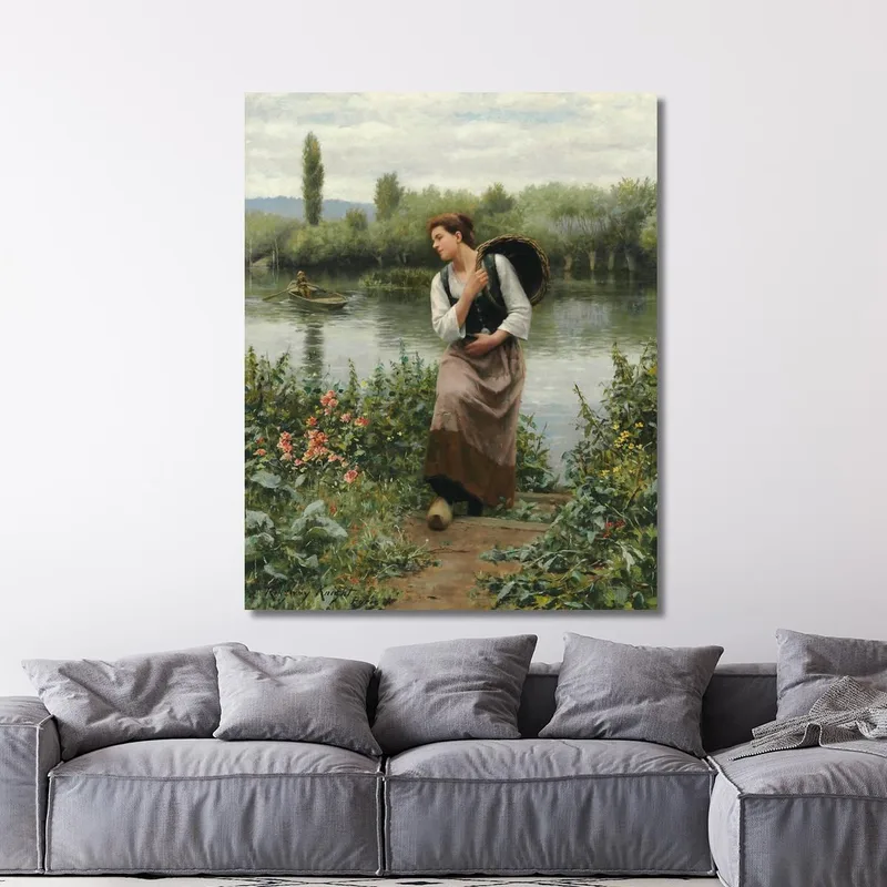 Una Mujer Con Una Cesta Daniel Ridgway Knight