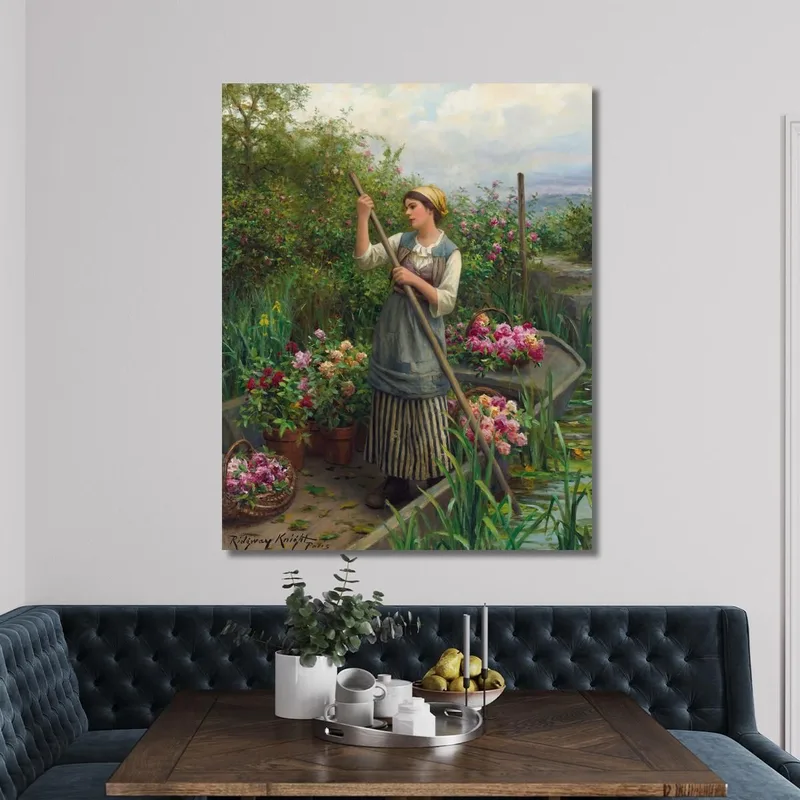 Blumen Am Flussufer Sammeln Daniel Ridgway Knight