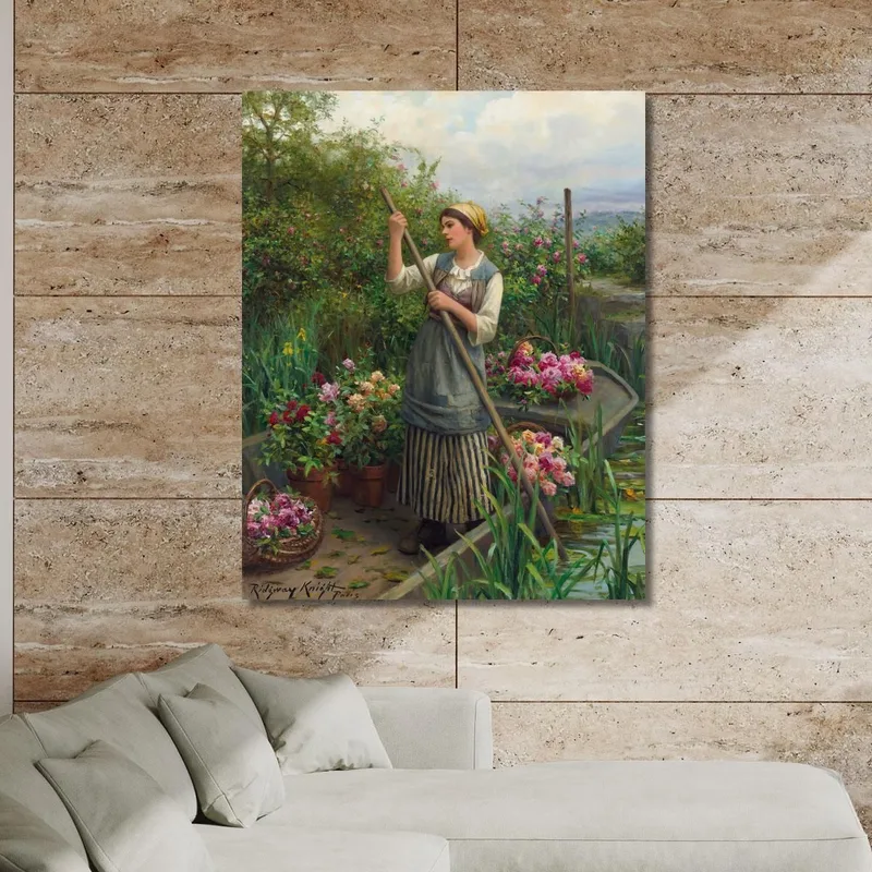 Blumen Am Flussufer Sammeln Daniel Ridgway Knight