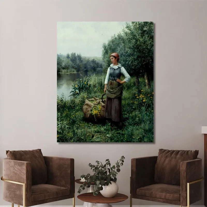 Mädchen An Einem Bach In Flandern Daniel Ridgway Knight