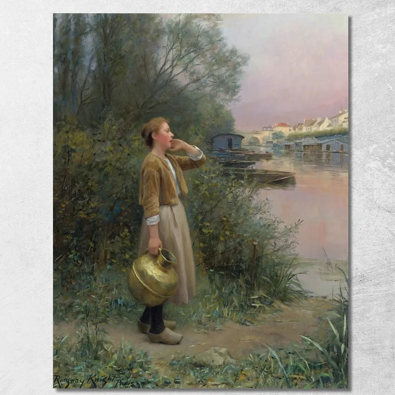 Chica Con Jarra De Agua Daniel Ridgway Knight cuadro en lienzo