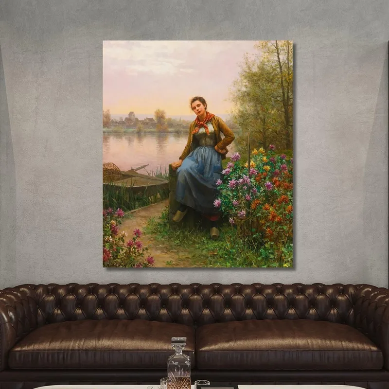 On The River'S Edge Daniel Ridgway Knight