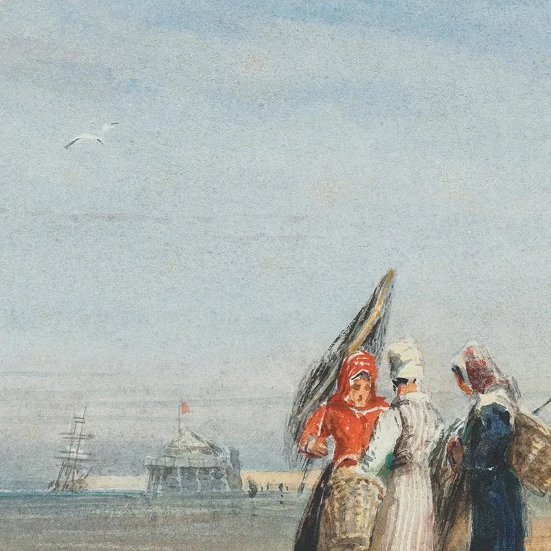 Calais Beach With Shrimpers And A Dog David Cox