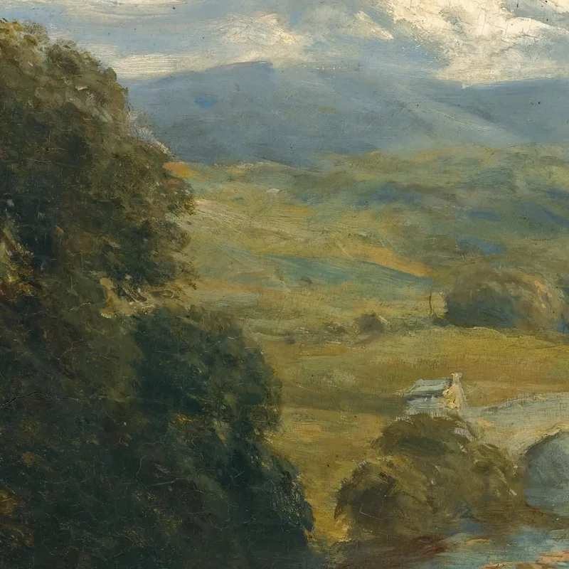 Paysage Avec Une Vue Lointaine De L’Abbaye De Bolton Yorkshire Et De La Rivière Wharfe David Cox